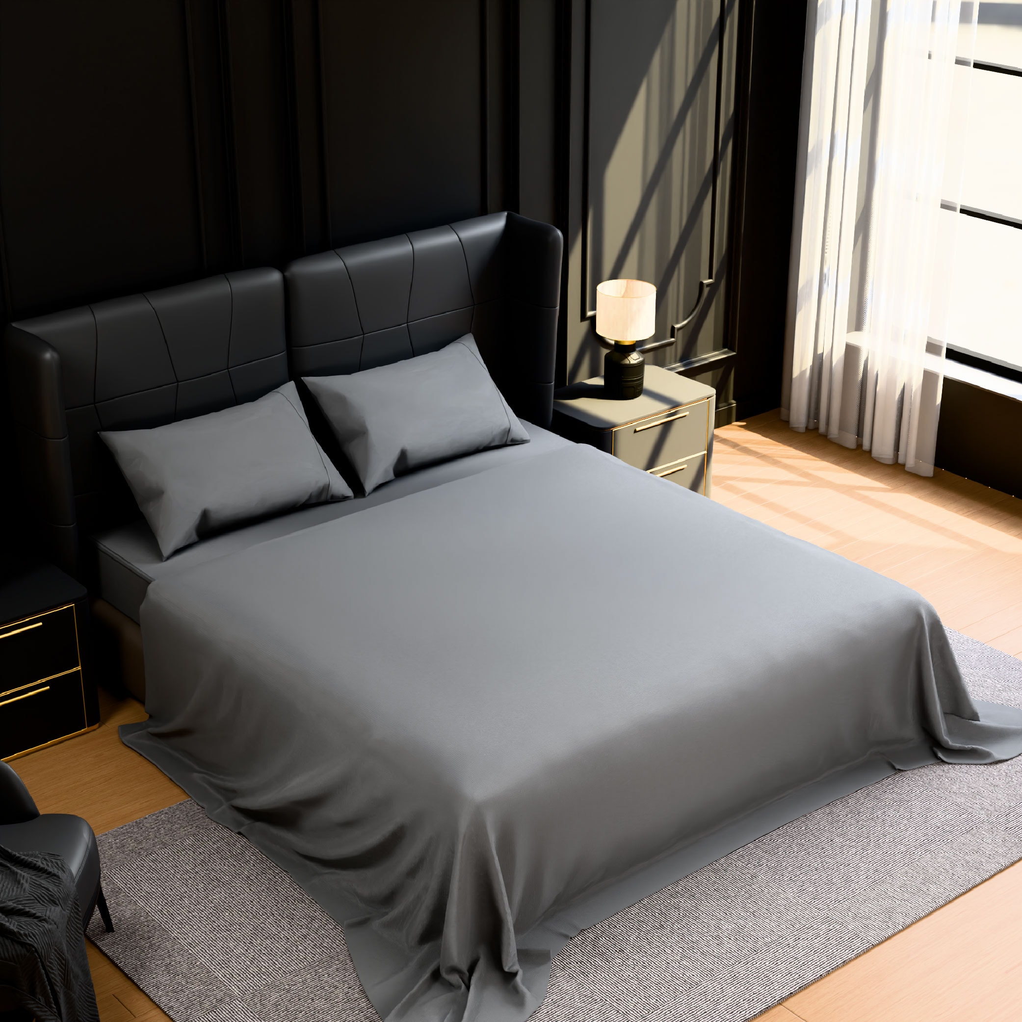 Bedding Full Bed Sheets Set - 4 Piece Bedding - Brushed Microfiber - Shrinkage And Fade Resistant - Easy Care (Full, Grey)_voghion.com